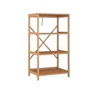 Vicco Estantería Novaro, Bambú, 48.3 x 87.9 cm | Con 4 compartimentos abiertos, apto para guardar libros, archivos y objetos decorativos
