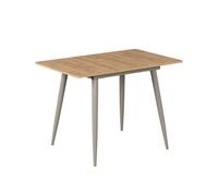 Vicco Mesa de Comedor Beaver, Roble Dorado/Gris, 80-110 x 70 cm | Extensible, para uso flexible como mesa de comedor o de trabajo