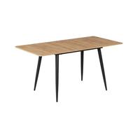 Vicco Mesa de Comedor Beaver, Roble Dorado/Negro, 120-160 x 80 cm | Extensible, para uso flexible como mesa de comedor o de trabajo