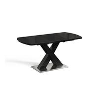 Vicco Mesa de Comedor Chinto, Negro, 120-160 x 80 cm | Extensible, con estructura en X y mecanismo de extensión sincronizado