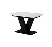 Vicco Mesa de Comedor Fenaro, Blanco/Negro, 120-160 x 80 cm
