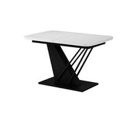 Vicco Mesa de Comedor Fenaro, Blanco/Negro, 120-160 x 80 cm