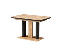Vicco Mesa de Comedor Fenaro, Negro/Roble, 120-160 x 80 cm
