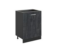 Vicco Mueble bajo de Cocina R-Line, Hormigón Negro/Antracita 60 cm | 1 Puerta · Sin encimera · Patas regulables en altura · 1 Estante · Libremente combinable