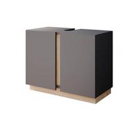 Vicco Mueble bajo Lavabo Gloria, Antracita, 70.4 x 55.5 cm | 2 Puertas · 2 compartimentos · Recorte para sifón · Interior espacioso · Almacenamiento organizado