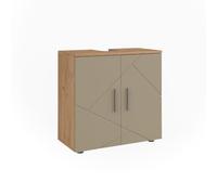 Vicco Mueble bajo Lavabo Irma, Beige, 60 x 59 cm | 2 Puertas · 2 compartimentos · Recorte para sifón · Interior espacioso · Almacenamiento organizado