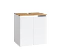 Vicco Mueble bajo Lavabo Viktor, Blanco/Artesano, 60.2 x 65 cm | con recorte para sifón y estante interior regulable en altura