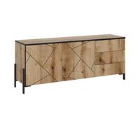 Vicco Mueble bajo para TV Hatto, Roble, 150 x 60 cm | con puertas y cajones, apto para colocar y guardar en el dormitorio