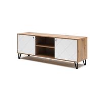 Vicco Mueble bajo para TV Nizza, Roble Artesanal, 150 x 55.2 cm | para usar como superficie de apoyo junto a la cama