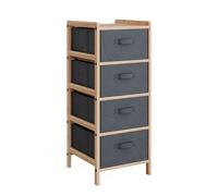 Vicco Mueble de baño Bruno, Gris, 34.5 x 86 cm | con 4 cajones de tela, para almacenamiento de ropa y compatible con la serie Bruno