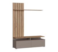 Vicco Mueble de Pared Harro, Goldkraft Roble/Gris, con Compartimento práctico para TV y estantes Abiertos
