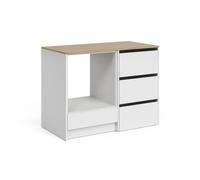 Vicco Mueble para Horno Viktor, Blanco/Roble Artesanal, 116.8 cm con 4 prácticos cajones
