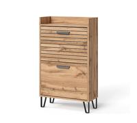 Vicco Mueble zapatero Amber, Roble Wotan, 59.8 x 100 cm con 2 compartimentos, para colocar libros, lámparas y objetos cotidianos