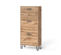 Vicco Mueble zapatero Amber, Roble Wotan, 62 x 130 cm | con 3 compartimentos, para colocar libros, lámparas y objetos cotidianos