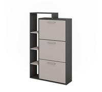 Vicco Mueble zapatero Orlando, Antracita/gris, 80 x 128.3 cm | con 3 compartimentos, para el almacenamiento y la organización de zapatos
