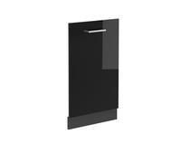 Vicco Panel Frontal del lavavajillas R-Line, Negro Brillo Intenso, 45 cm | Para lavavajillas totalmente integrado 45 cm · Sin encimera · A juego con el frente de cocina · Libremente combinable