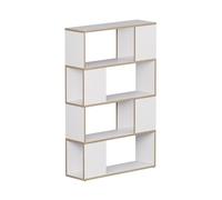 Vicco Separador de ambientes Eneos, Blanco/Roble, 80 x 124.5 cm | utilizable como estantería independiente para una división flexible de espacios