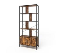 Vicco Separador de ambientes Fyrk, Roble rústico, 80 x 180 cm | con 2 puertas, para una distribución flexible del espacio y utilizable como estantería abierta
