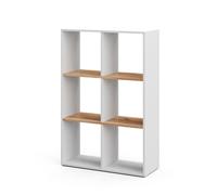 Vicco Separador de ambientes Karree, Roble Blanco/Dorado, 72 x 107.8 cm | apto para almacenar y separar espacios habitables