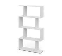 Vicco Separador de ambientes Levio, Blanco, 70 x 132.1 cm | 4 compartimentos, apto como estantería independiente o separador de ambientes