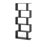 Vicco Separador de ambientes Levio, Negro, 70 x 164.1 cm | 5 compartimentos, plegable, utilizable como separador de ambientes y protección visual flexible