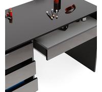 Vicco Tocador Sherry, Antracita 120 cm | sin espejo · 5 cajones · De suelo · Aspecto sin tiradores · Tablero espacioso
