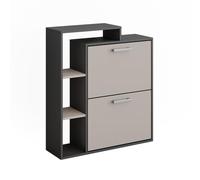 Vicco Volquete zapatero Orlando, Antracita/gris, 80 x 90 cm | con dos estantes plegables para un almacenamiento de zapatos que ahorra espacio