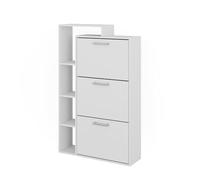 Vicco Volquete zapatero Orlando, Blanco, 80 x 128.3 cm | con 3 compartimentos, para el almacenamiento y la organización de zapatos