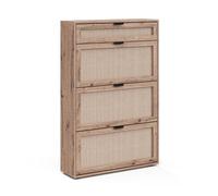 Vicco Zapatera abatible Elven, Roble, 80 x 122 cm | con 3 compartimentos abatibles y 1 cajón