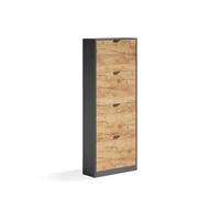Vicco Zapatera abatible Gizmo, Roble dorado/Antracita, 59 x 146.6 cm | con 4 compartimentos