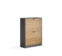 Vicco Zapatera abatible Gizmo, Roble dorado/Antracita, 59 x 77.6 cm | con 2 compartimentos
