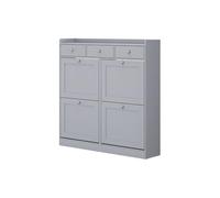 Vicco Zapatera abatible Vitto, Gris, 100 x 99.5 cm con 3 cajones y 4 compartimentos plegables