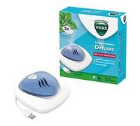 Vicks Difusor portátil sin agua, Dispositivo sin agua, Enchufe USB, Respiración fácil, Función de luz nocturna, Almohadillas de aceite esencial incluidas, Óptimo para viajar, VH1800EU