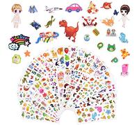 Vicloon 38 Hojas Pegatinas, 1000+3D Puffy Pegatinas, Stickers para Gratificantes Scrapbooking, Que Incluye Animales, Dinosaurios, Letra, Número, Mariposa, Pescado, Avión