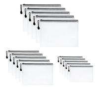 Vicloon Bolsa de Archivo de Negro Cremallera, 15 Pcs Bolsa de Documentos Blanco A4+A5+A6 de Malla Bolsa de Archivo Bolsas de Cremallera de Oficina Accesorios