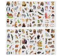 Vicloon Pegatinas para Niños Mayores de 3 Años, 12 Hojas Calcomanías 3D para Animales, para Regalos Gratificantes Scrapbooking Que, Pegatinas 3D Puffy Stickers Comprend Varios Animales