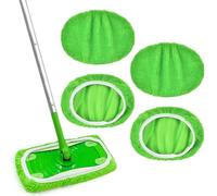 Vicloon Recambios de Mopa Lavables y Reutilizables,4 Piezas Recambio Mopa Microfibra,Compatibles con Swiffer Fregona,Fregona Microfibra Recambio Mopa Pads,Microfibra de Repuesto para Mopa