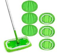 Vicloon Recambios de Mopa Lavables y Reutilizables,6 Piezas Recambio Mopa Microfibra,Compatibles con Swiffer Fregona,Fregona Microfibra Recambio Mopa Pads,Microfibra de Repuesto para Mopa