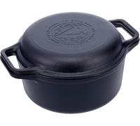 Victoria Horno Holandés Combo Olla y Sartén Hierro Fundido Curado 27cm/ 5,7L, para Barbacoa, Horno, Inducción, Vitrocerámica, Juego 2 Piezas Curadas para Crear Antiadherente Libre de Tóxicos sin PTFE