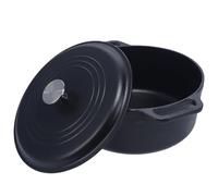 Victoria Horno Holandés Hierro Fundido Curado 29cm/ 6,6L Inducción, Cocotte Curada para Crear Antiadherente Libre de Tóxicos sin PTFE, Apta para Barbacoa, Horno, Vitrocerámica, Gas