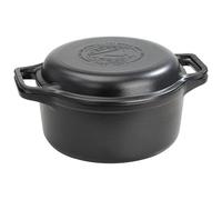 Victoria Horno Holandés Olla y Sartén Inducción Hierro Fundido Esmaltado 27cm, Juego 2 Piezas Cocotte 5,7L, sin PTFE ni PFOA, Apta para Fuego, Barbacoa, Horno, Vitrocerámica, Gas