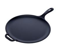 VICTORIA Plancha Cocina Inducción Comal Hierro Fundido Curado para Pizza, Tortillas 30cm, Fuego, Barbacoa, Horno, Vitrocerámica, Gas, Sartén Curada para Antiadherente Libre de Tóxicos sin PTFE