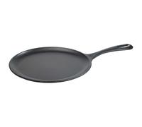 VICTORIA Plancha Cocina Inducción Comal Hierro Fundido Esmaltado para Pizza, Tortillas 26,6cm, Fuego, Barbacoa, Horno, Vitrocerámica, Gas, Sartén Libre de Tóxicos sin PTFE