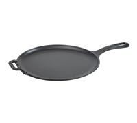 VICTORIA Plancha Cocina Inducción Comal Hierro Fundido Esmaltado para Pizza, Tortillas 30cm, Fuego, Barbacoa, Horno, Vitrocerámica, Gas, Sartén Libre de Tóxicos sin PTFE