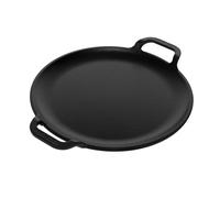 Victoria Plancha Cocina Inducción para Pizza Hierro Fundido Esmaltado, Sartén 25cm con Asas, Fuego, Barbacoa, Horno, Vitrocerámica, Gas, Comal Libre de Tóxicos sin PTFE