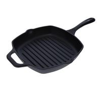VICTORIA Sartén Grill Hierro Fundido Curado Inducción 25x25cm, Apta para Fuego, Barbacoa, Horno, Vitrocerámica, Cast Iron Skillet Curada para Crear Antiadherente Libre de Tóxicos sin PTFE ni PFOA