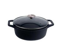 Victoria Victoria olla de hierro fundido con tapa de cristal esmaltada 3.8 l