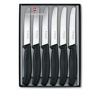Victorinox 6.7333.6G Swiss Classic - Set de Cuchillos de Mesa (Acero 18/10), Mango de Color Negro