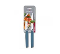 Victorinox 6.9006.12W2B Swiss Modern Cuchillo para carne y pizza, 2 piezas, acero inoxidable, color azul