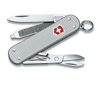 Victorinox Navaja multiusos Classic Alox 58, diseño acanalado color plata, 93 mm